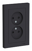 Механизм розетки двухместной Schneider Electric ATLASDESIGN, скрытый монтаж, со шторками, карбон ATN001022