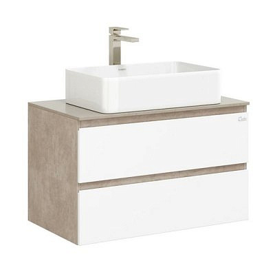 Тумба подвесная Алеста 80.13 (2 ящика)+столешница с раковиной Олимпия 56 Оника 