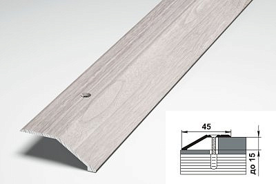 Профиль разноуровневый ПР04 ясень белый 45*17*1350
