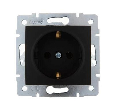 707-4288-122 KARINA мех. роз. СУ 1 мест. 16А земля, керамика чёрн. бархат (корп. ABS) 