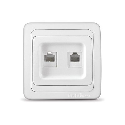 Розетка UNIVersal Валери комп. и телефон  бел. (керам.осн) В0135 