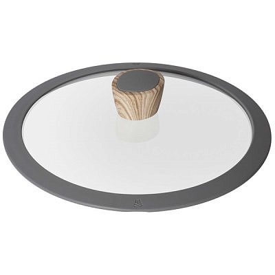 Крышка стеклянная 20 см NADOBA серия MINERALICA 751215 с силиконовым ободом