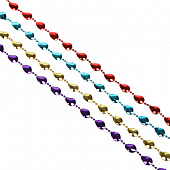 СНОУ БУМ Бусы декоративные, 200 см, с вензелями, 4 цвета