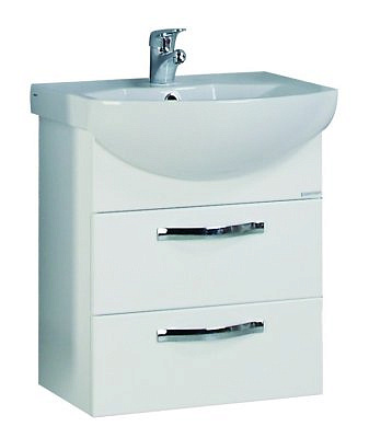 Тумба Акватон Ария 50 М белая с раковиной Смайл 50