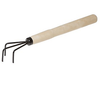 Рыхлитель садовый 37см 3зуб. с деревянной  ручкой //ВОЛАТ