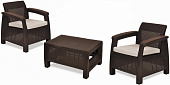 Комплект мебели Keter Corfu Weekend Россия коричневый серая подушка 17197786РКС
