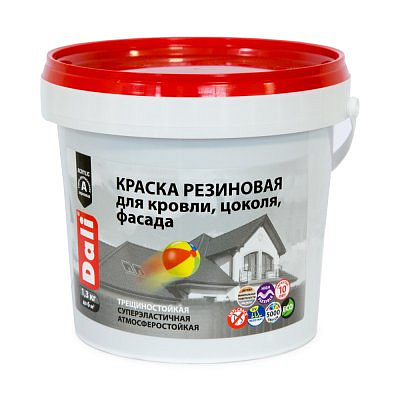 Краска резиновая DALI Белая 1,3кг База А 
