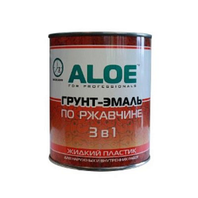 Грунт-эмаль 3в1 светло-серый 0,8кг жидкий пластик ALOE