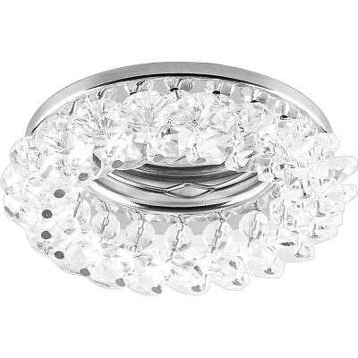 Светильник Ecola встроеный поворотный круглый  CD4141 MR16 GU5.3 с хрусталиками Прозрачный/Хром 50x90