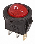 Выключатель клавишный круглый 250V 3A 3c красная с подсветкой Micro REXANT 36-2530-1