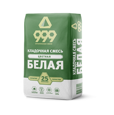 999 КЛАДОЧНАЯ смесь БЕЛАЯ М150, 25кг 
