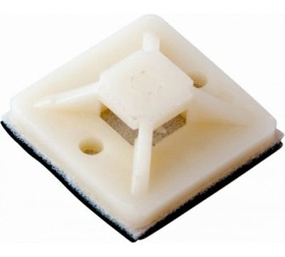 Площадка самоклеящаяся 20х20мм белая под хомуты уп.100шт