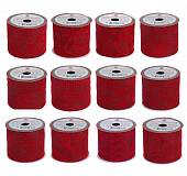 Лента для упаковки, 6,3x270см, полиэстер, 12 дизайнов с бархатным покрытием СНОУ БУМ 369-619