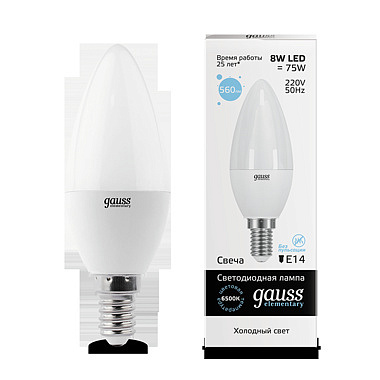 Лампа Gauss LED Candle EL  8W/6500 E14