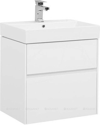 Тумба Aqunet Бруклин 60 цв.белый глянец без умывальника