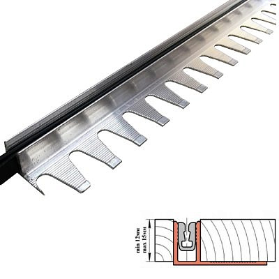Алюминиевая защелка ПС09-3.2700 с ПВХ вставкой 13мм*2700мм