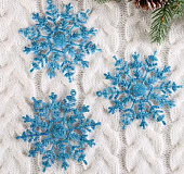 Украшение ёлочное "Снежинка" (набор 3 шт) d-9,5 см, голубой 1400062