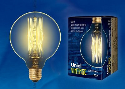 G80 Е27 60ватт накаливания "винтаж" золото VW01