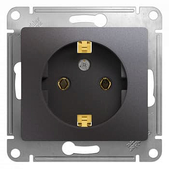 Механизм розетки 1-м без заземления графит SchE GLS001341