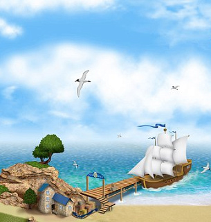 Фотообои Б1-072 Причал 300*270