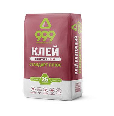 Клей плиточный 999 СТАНДАРТ ПЛЮС 25кг 