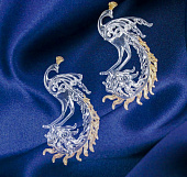 Украшение ёлочное "Жар-птица с золотинкой" (набор 2 шт)  8х14,5 см, прозрачно-золотой 1400049