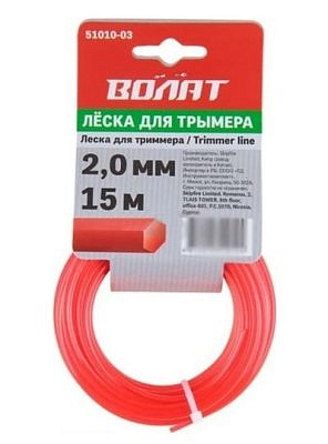 Леска 2,0мм*15м шестигранное сечение ВОЛАТ