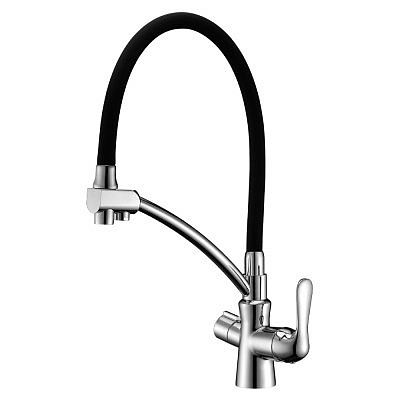Смеситель для кухни Lemark LM3070С-Black Comfort  подключение к фильтру с питьевой водой,хром 