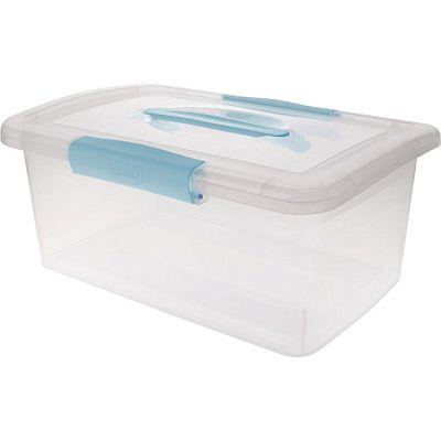 Ящик для хранения Laconic с защелками и ручкой 9л небесный прозрачный BQ2523НБСПР