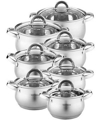 Набор кастрюль HOFFMANN капсульное дно 12 предметов HM5214