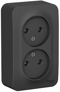 Механизм розетки ОУ 2-мест. антрацит BLNRA000206
