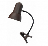 Настольный светильник на гофре Надежда-ПШ 40Вт Е27 шоколад на прищепке