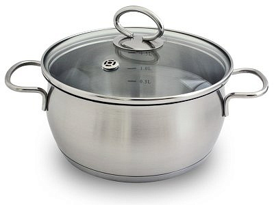  Кастрюля с кышкой TIMA  6,0л купсульное дно 0,6мм ТАМ-24