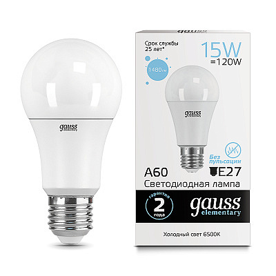 Лампа Gauss LED A60 EL 15W/6500 E27 220V