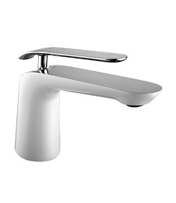 Смеситель для раковины Lemark LM4906CW меланж монолитный хром белый