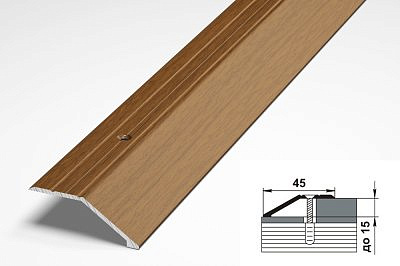 Профиль разноуровневый ПР04 орех 45*17*900
