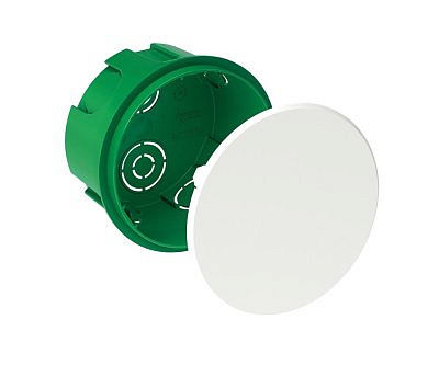 Коробка распределительная Schneider Electric СП 100х50мм IP30 круглая, зеленый, в бетон, кирпич, 8вводов, с крышкой IMT35121 
