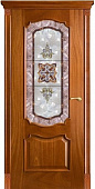 Дверь Венеция красное дерево ПО*900 (худ.стекло) межкомнатная