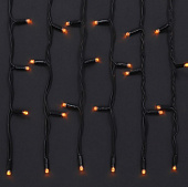 Электрическая гирлянда BY бахрома уличная, 3x0.6х0.4м, 100LED, желтый, постоянное свечение,ПВХ черный,коннект,IP65,220В 351-773