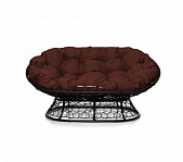 Диван "МАМАСАН" Ротанг (ЧЕРНЫЙ),подушка коричневая