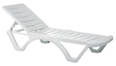 Лежак "Аква" белый Пластик
