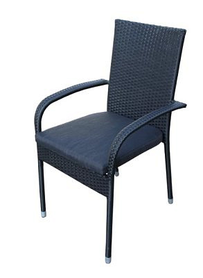 Стул  Парис с подушкой арт.GS014, черный серый "Garden story"