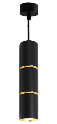 Светильник потолочный на подвесе Feron ML1868 черный, золото  MR16  35W 230V GU10 D55*H180 48647