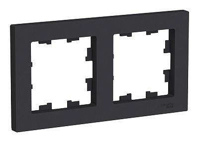 Рамка 2 поста Schneider Electric ATLASDESIGN, карбон ATN001002