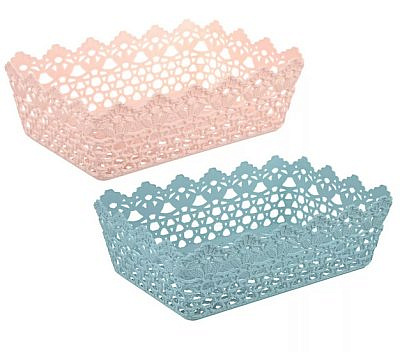 Корзинка универсальная "Цветы", пластик, 29,5х19,5х9,5 см, 2 цвета VETTA