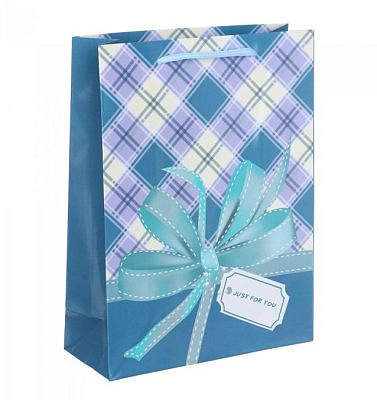 Пакет подарочный бумажный, 18x24x7 см, 4 дизайна, Банты LADECOR  507-177