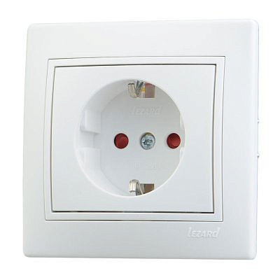 Розетка 701-0202-124 1-гн керамика с/з  с штор. бел.Мира