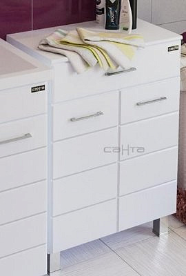 Тумба - комод  Омега 60 белая 1 ящик / Санта /