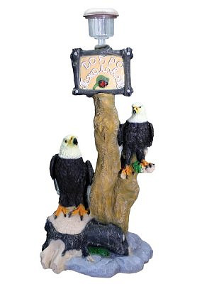 Садовая фигура Дерево с фонарем: Два орла 76х43 полистоун