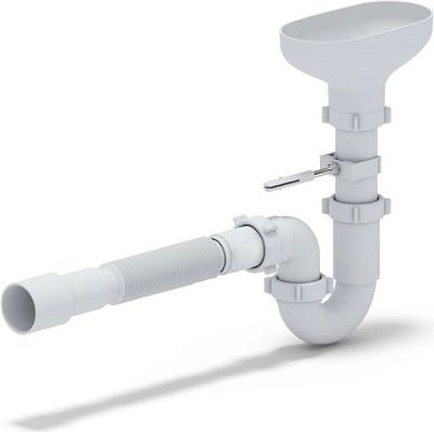 Сифон трубный DR0115 1 1/2-40 с разрывом струи с гибкой трубой 40-40/50 Aniplast 